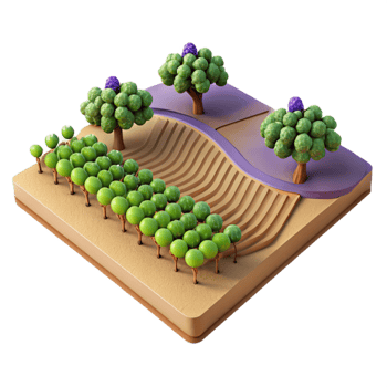 beautiful modern High Angle Shot of Vineyard with Rows of Grapes Cutout detailed png