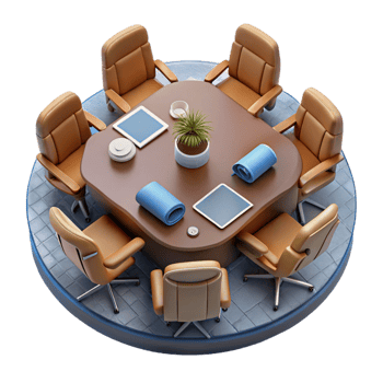 extraordinary creative High Angle View of Business Meeting Isolated professional png