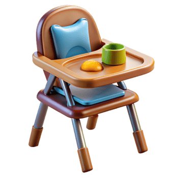 dramatic minimalist Highchair with Baby Food Tray Cutout detailed png