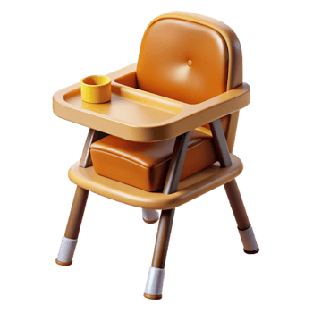 beautiful minimalist Highchair with Baby Food Tray Cutout professional png