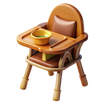 serene creative Highchair with Baby Food Tray Cutout high quality png