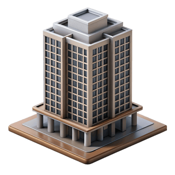 beautiful contemporary High Rise Building Perspective View Isolated exclusive png