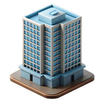 vibrant traditional High Rise Building Perspective View Isolated exclusive png