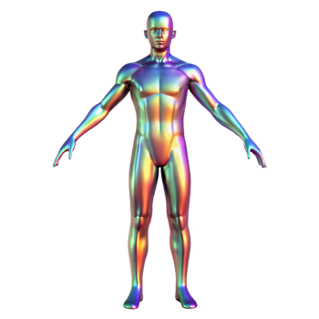 stunning rustic Holographic Projection of a Human Body Transparent original png