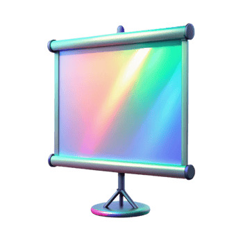 elegant artistic Holographic Projection Screen Front View Isolated Cutout 4K png