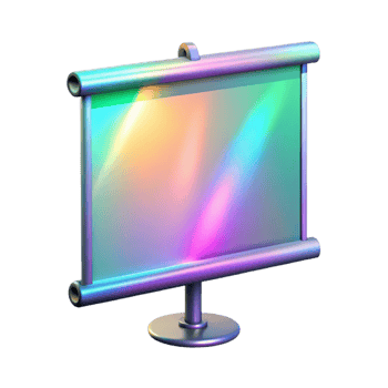 dramatic vintage Holographic Projection Screen Front View Isolated Cutout professional png