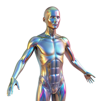 elegant minimalist Holographic Projection of a Human Body Transparent exclusive png