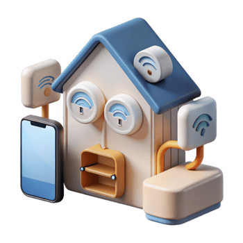vibrant rustic Home Automation System Diagram Transparent Background high resolution png