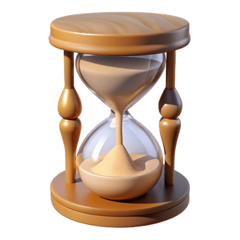 vibrant classic Hourglass Time Management Concept Sand Texture Isolated high resolution png