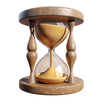 dramatic vintage Hourglass Time Management Concept Sand Texture Isolated 4K png