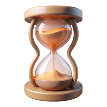 wonderful creative Hourglass with Sand Flowing Transparent Background high resolution png