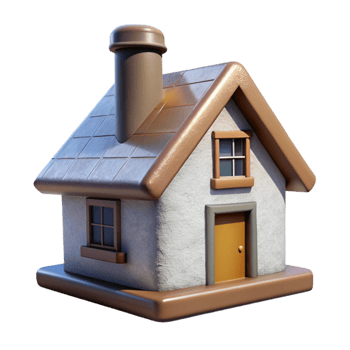 impressive vintage House Cutout with Chimney Transparent Background premium png