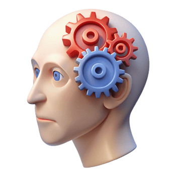 magnificent rustic Human Head with Gears Inside Transparent high resolution png