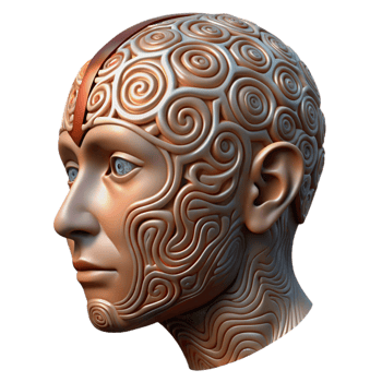 stunning contemporary Human Head with Intricate Patterns Cutout exclusive png