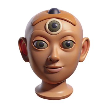 wonderful artistic Human Head with Third Eye Open Cutout high quality png