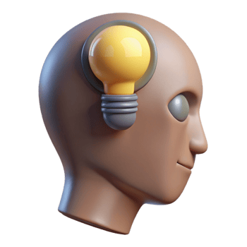 extraordinary contemporary Human Head with Light Bulb Inside Cutout Element genuine png