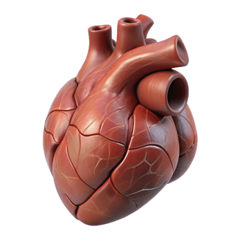 vibrant rustic Human Heart Anatomical Model Transparent Background Cutout professional png