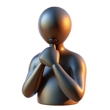 vibrant contemporary Human Silhouette in Thoughtful Pose Isolated with Backlighting detailed png