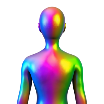 dramatic classic Human Silhouette with Colorful Aura Cutout genuine png