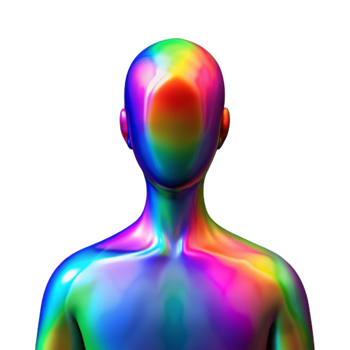 extraordinary creative Human Silhouette with Colorful Aura Cutout high quality png