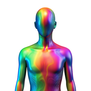 serene minimalist Human Silhouette with Colorful Aura Cutout authentic png