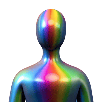 stunning vintage Human Silhouette with Rainbow Aura Cutout exclusive png