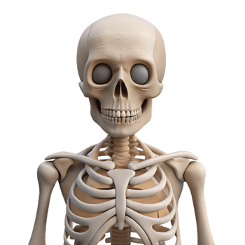 impressive artistic Human Skeleton Front View Isolated premium png