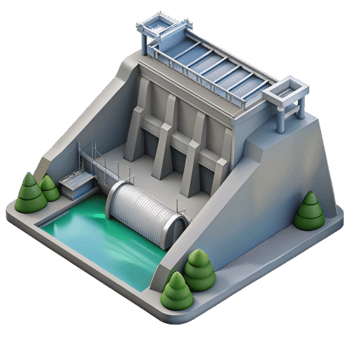 wonderful artistic Hydroelectric Dam Aerial View Grey Isolated exclusive png