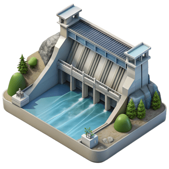 stunning abstract Hydroelectric Dam Aerial View Grey Isolated original png