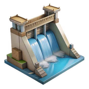 magnificent artistic Hydroelectric Dam Water Flowing Cutout exclusive png