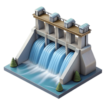 magnificent artistic Hydroelectric Dam Water Flowing Cutout high resolution png