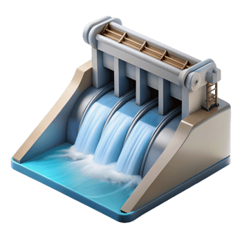 beautiful rustic Hydroelectric Dam Water Flowing Cutout professional png