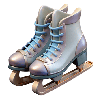 elegant rustic Ice Skates Sharp Blades Transparent Background Cutout genuine png