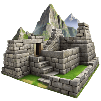 extraordinary vintage Inca Ruins Stone Walls Mountain View Cutout original png