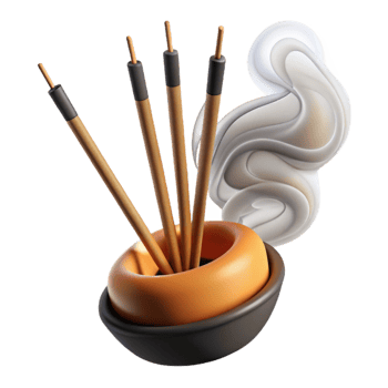 dramatic traditional Incense Sticks Burning Smoke Trails Cutout detailed png