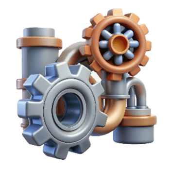 impressive rustic Industrial Design Gears and Pipes Cutout detailed png