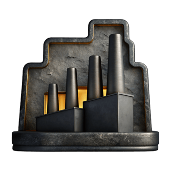 dramatic abstract Industrial Factory Silhouette Cutout Black Background original png
