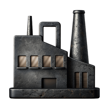 stunning rustic Industrial Factory Silhouette Cutout Black Background high quality png