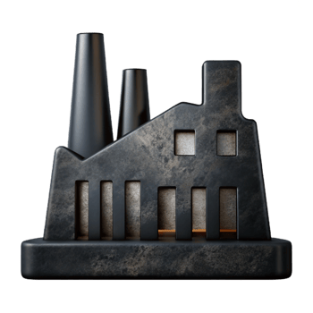 extraordinary vintage Industrial Factory Silhouette Cutout Black Background authentic png