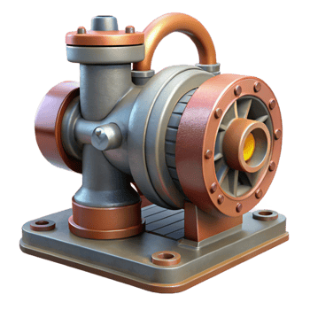 beautiful traditional Industrial Pump Side View Isolated Element premium png