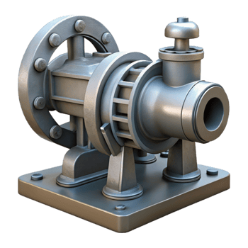 impressive abstract Industrial Pump Side View Isolated Element premium png