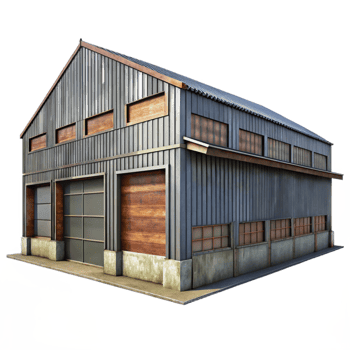 extraordinary classic Industrial Warehouse Building Metal Siding Transparent high resolution png