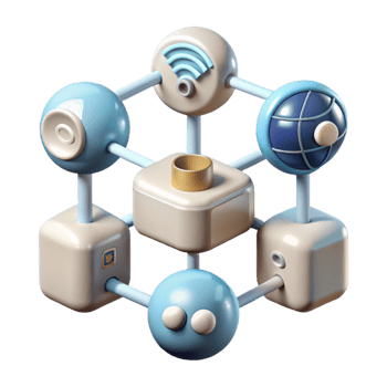 vibrant minimalist Internet of Things Network Diagram Connected Devices Transparent exclusive png