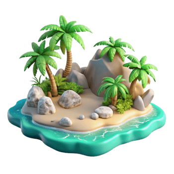 impressive contemporary Island Paradise Tropical Vegetation Transparent Background exclusive png