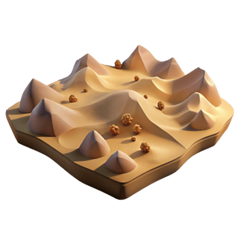 extraordinary minimalist Isolated Desert Landscape with Sand Dunes Transparent Background original png