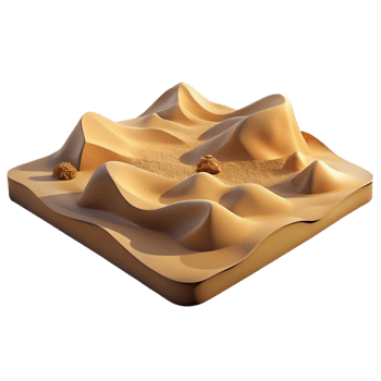 vibrant modern Isolated Desert Landscape with Sand Dunes Transparent Background detailed png