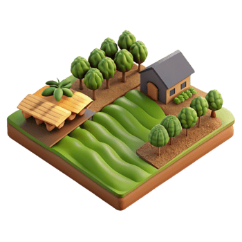 serene traditional Isolated Farmland with Crops in Rows Aerial View high resolution png
