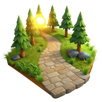 dramatic classic Isolated Forest Path with Sunlight Transparent Background original png