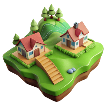 elegant rustic Isolated Green Valley with Farmhouses Aerial Shot high resolution png