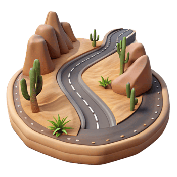 dramatic classic Isolated Winding Road Through Forest Aerial View professional png